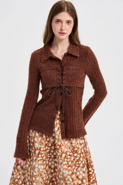 Autumn Corduroy Leopard Polka Dot Skirt