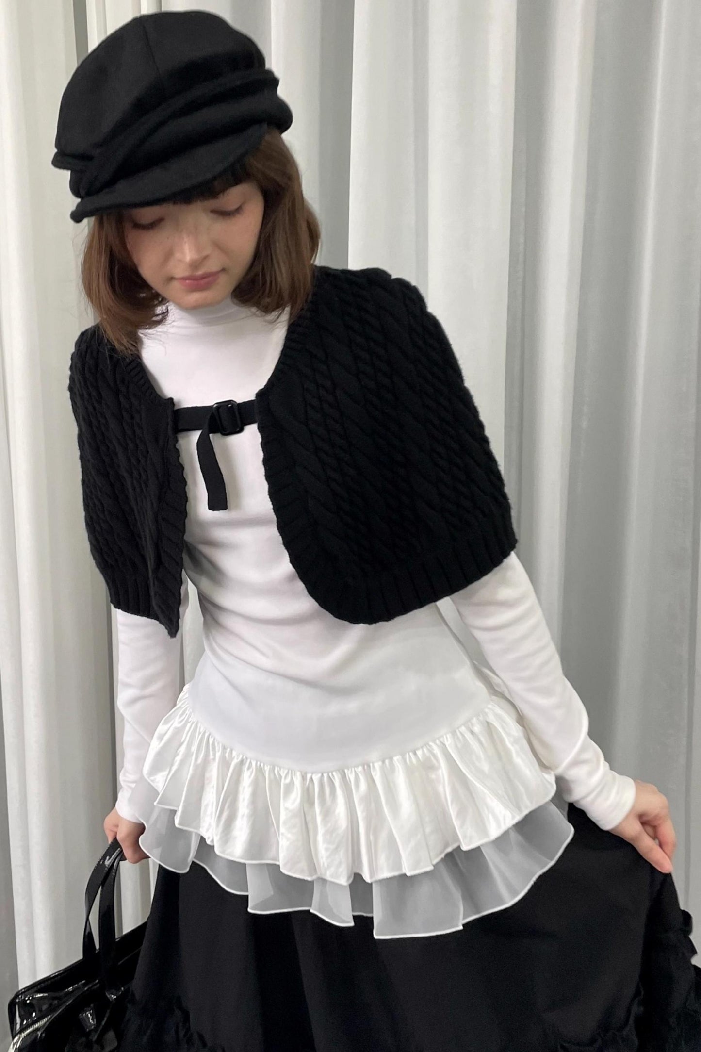 Knit Black Sweater Shawl