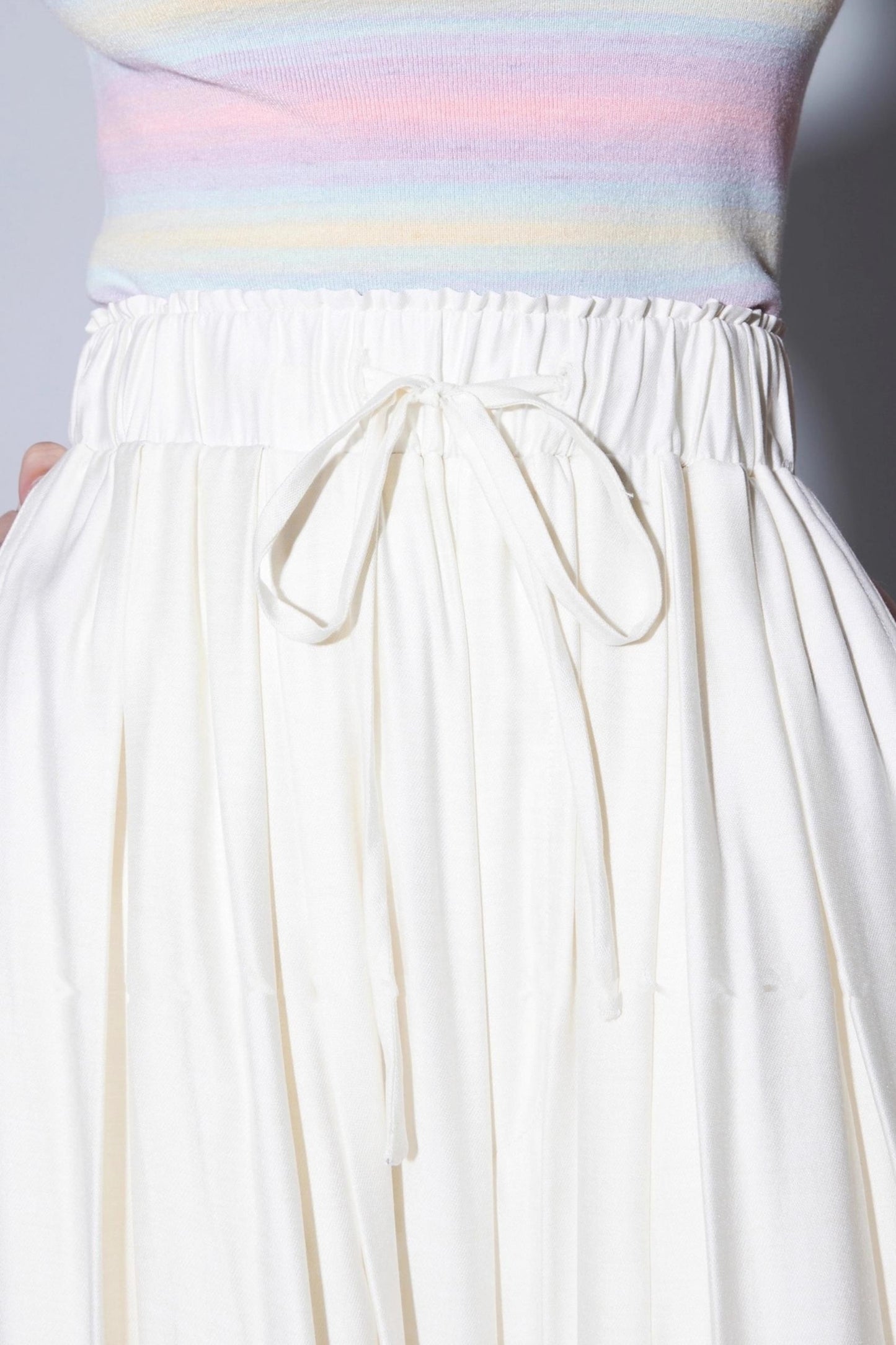 Cotton Elastic Lace-Up Wide-Leg Balloon Pants