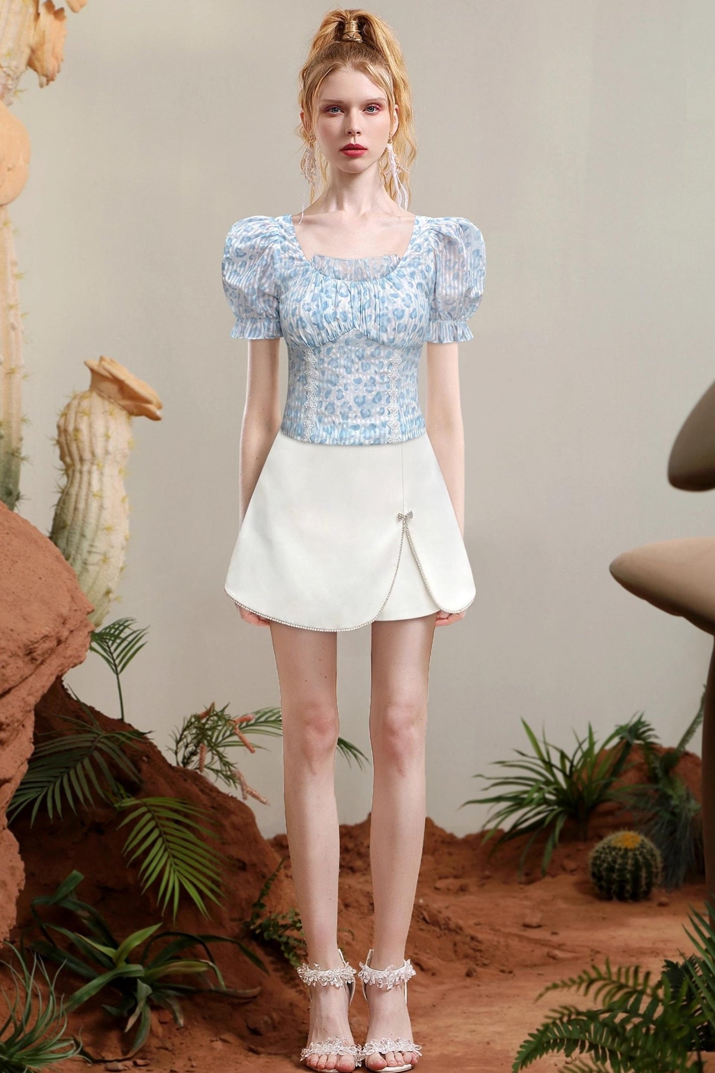 French Court Jacquard Top