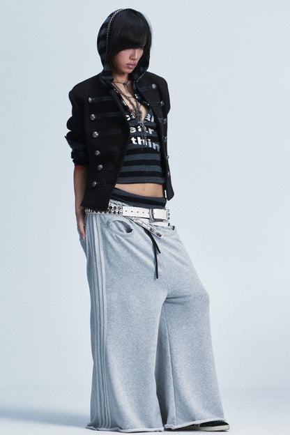 Retro Patchwork Leather Sweater Jacket