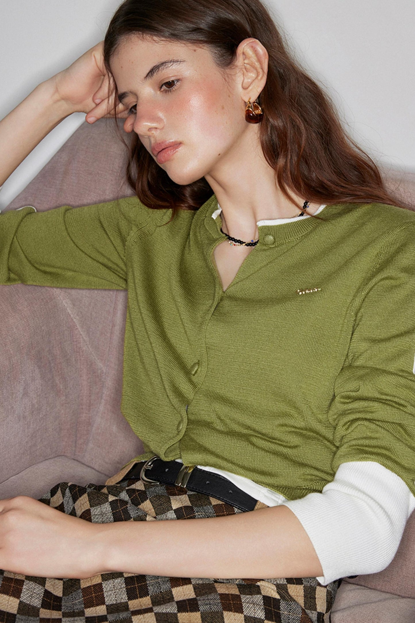 Wool Slim Fit Knit Top