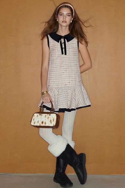 Pink Wool Pleated Dress