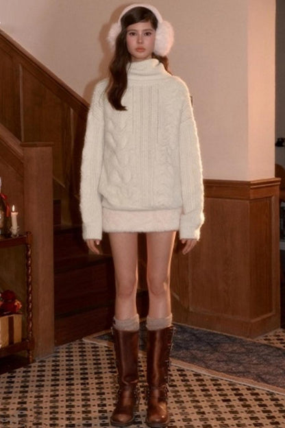 Vintage College Cable Knit Sweater