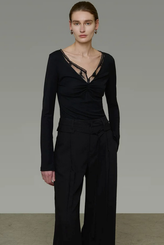 Unspoken Ruched Knit Sweater