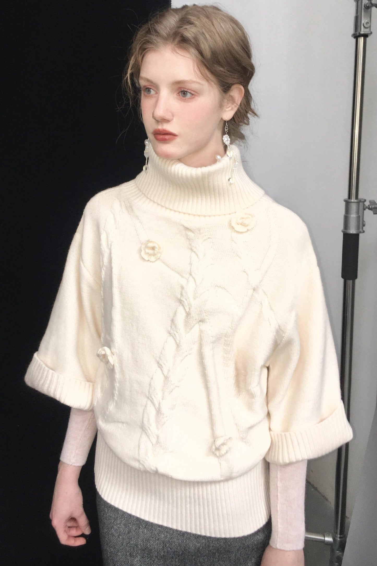 Reversible Merino Wool Cape Sweater