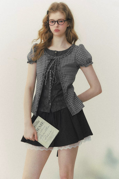 Preppy Fake Two-Piece Blouse