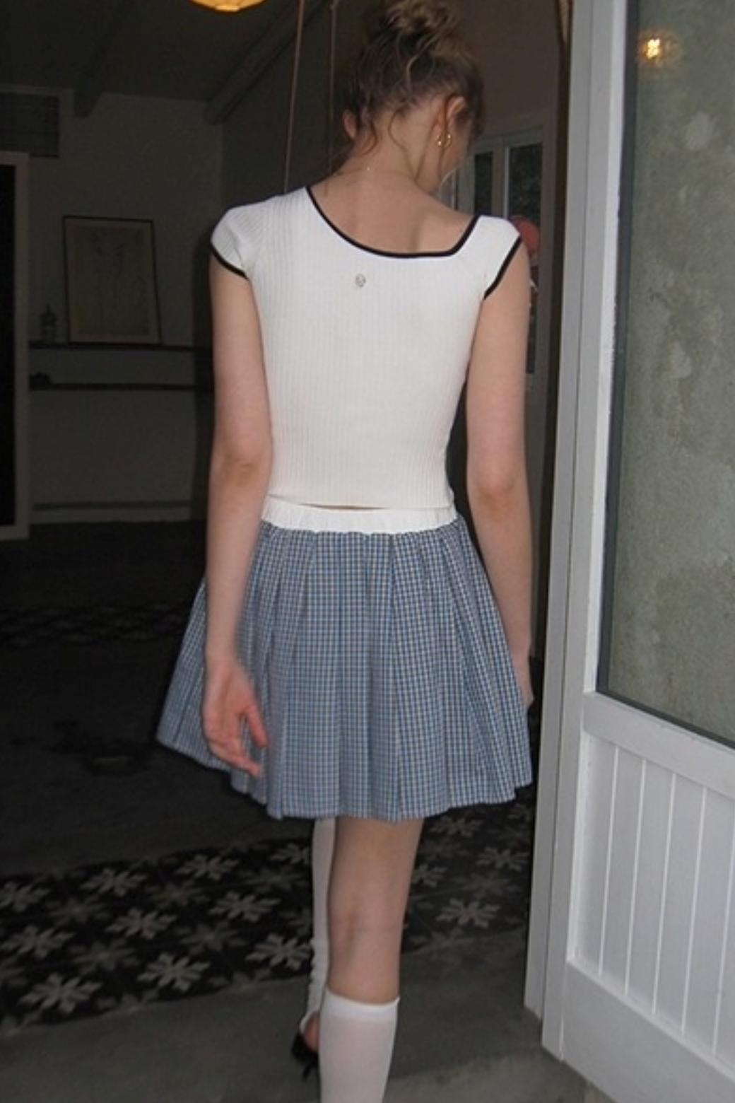 Blue Lace A-Line Skirt