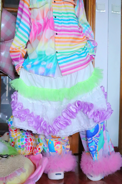 Y2K Lace-Up Puffy Skirt
