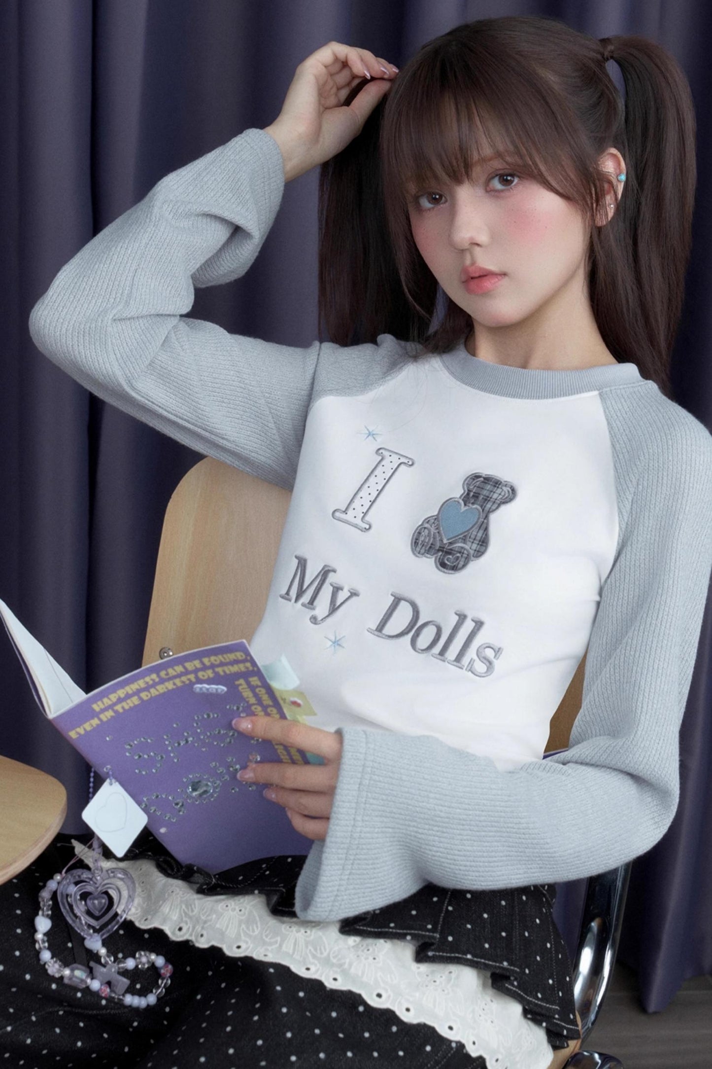 Detachable Skirt Polka Dot Jeans