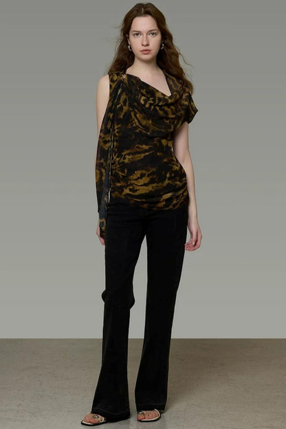 Leopard Off-Shoulder Blouse