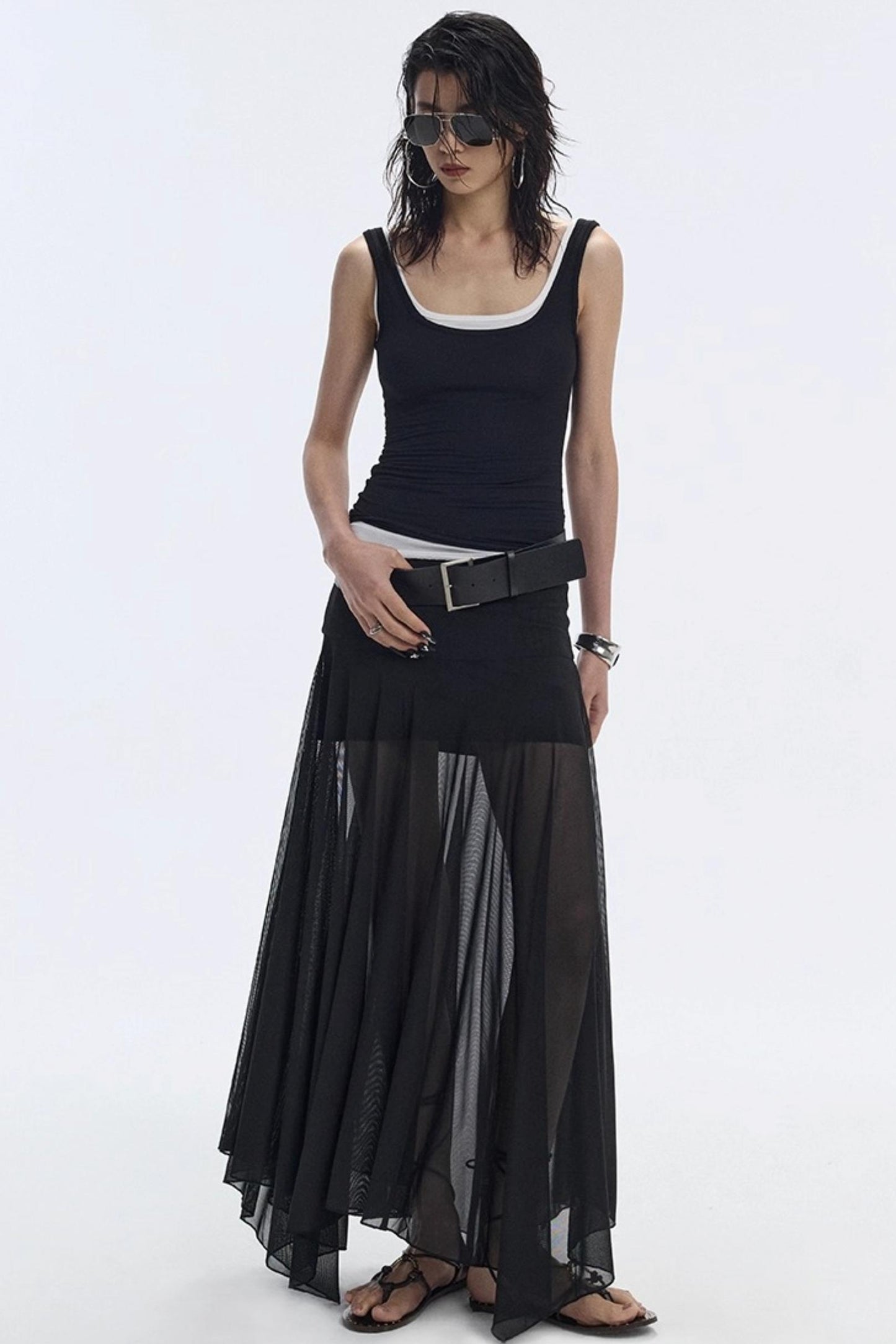 Breathing Black Summer Skirt