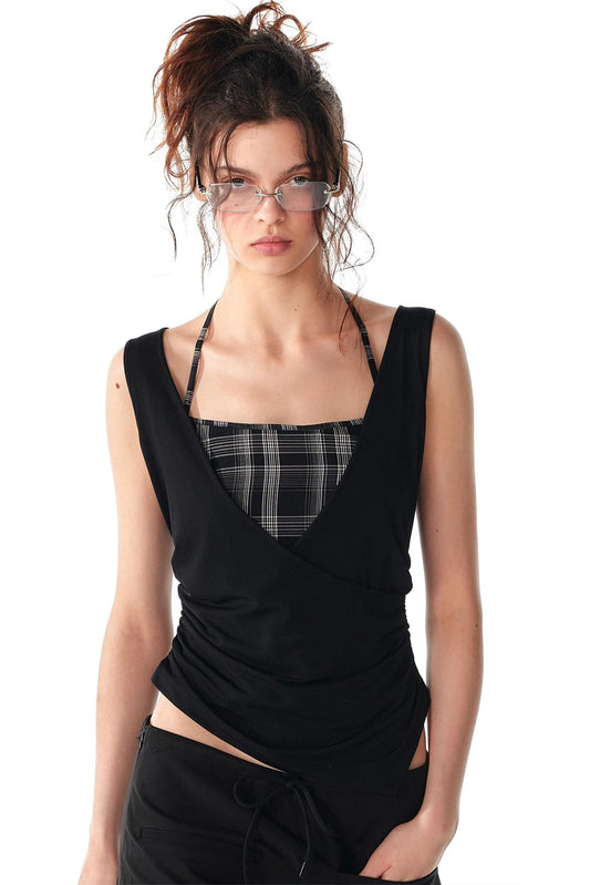 Black Plaid Vest
