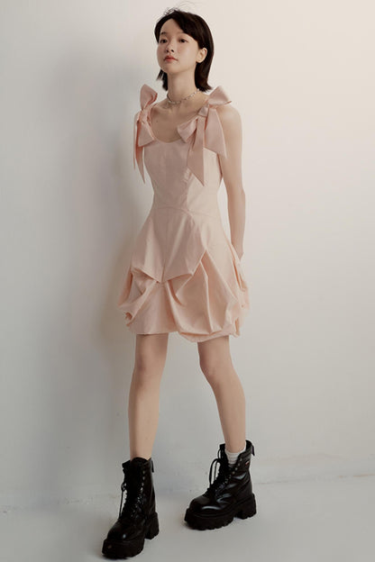 Pink Noise Bow Dress