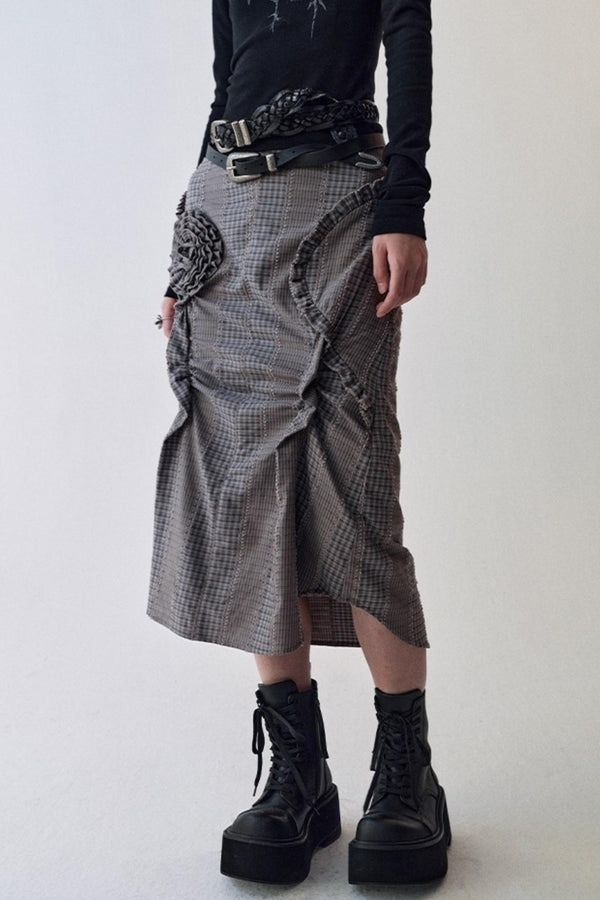 Petal Plaid Flower Shirt Set-Up