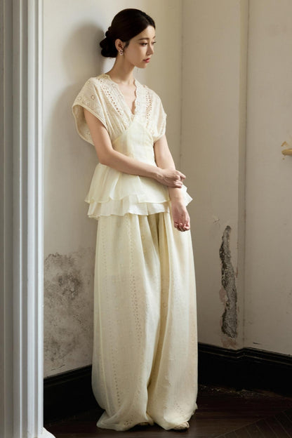 Lace V-Neck Summer Tee