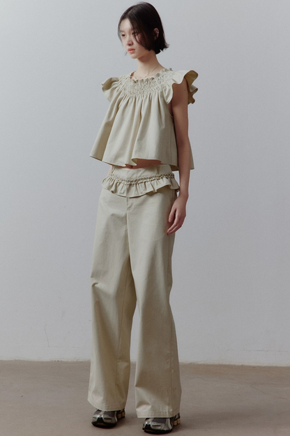 Apricot Gray Babydoll Top
