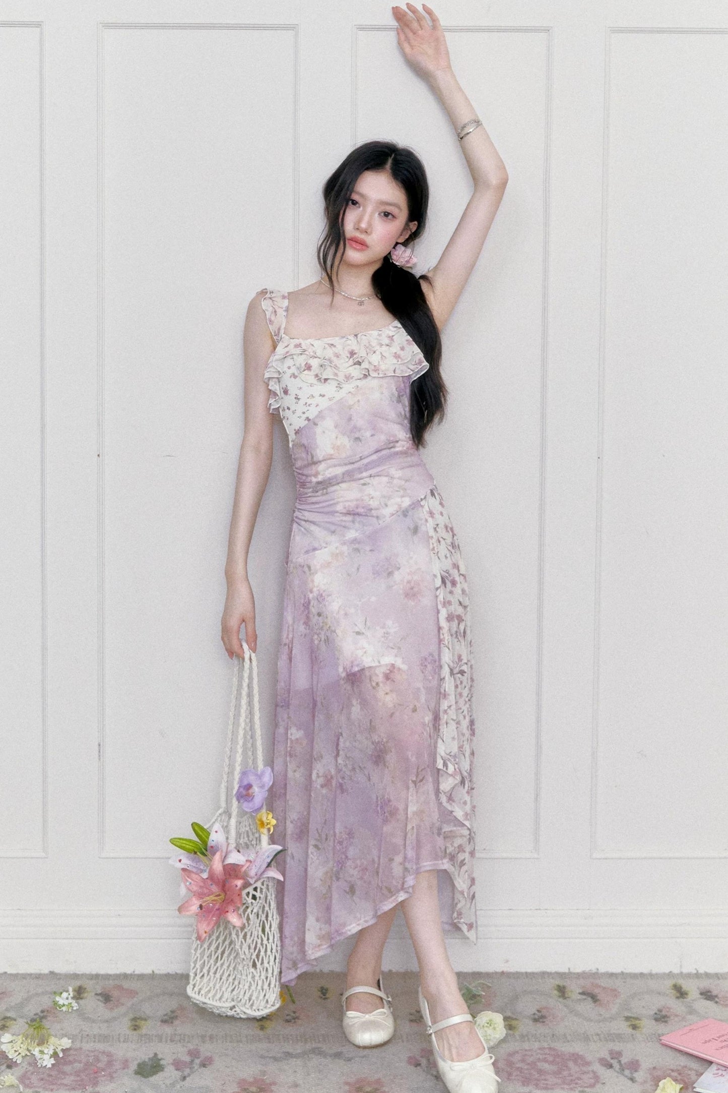 Wisteria Mesh Slip Dress