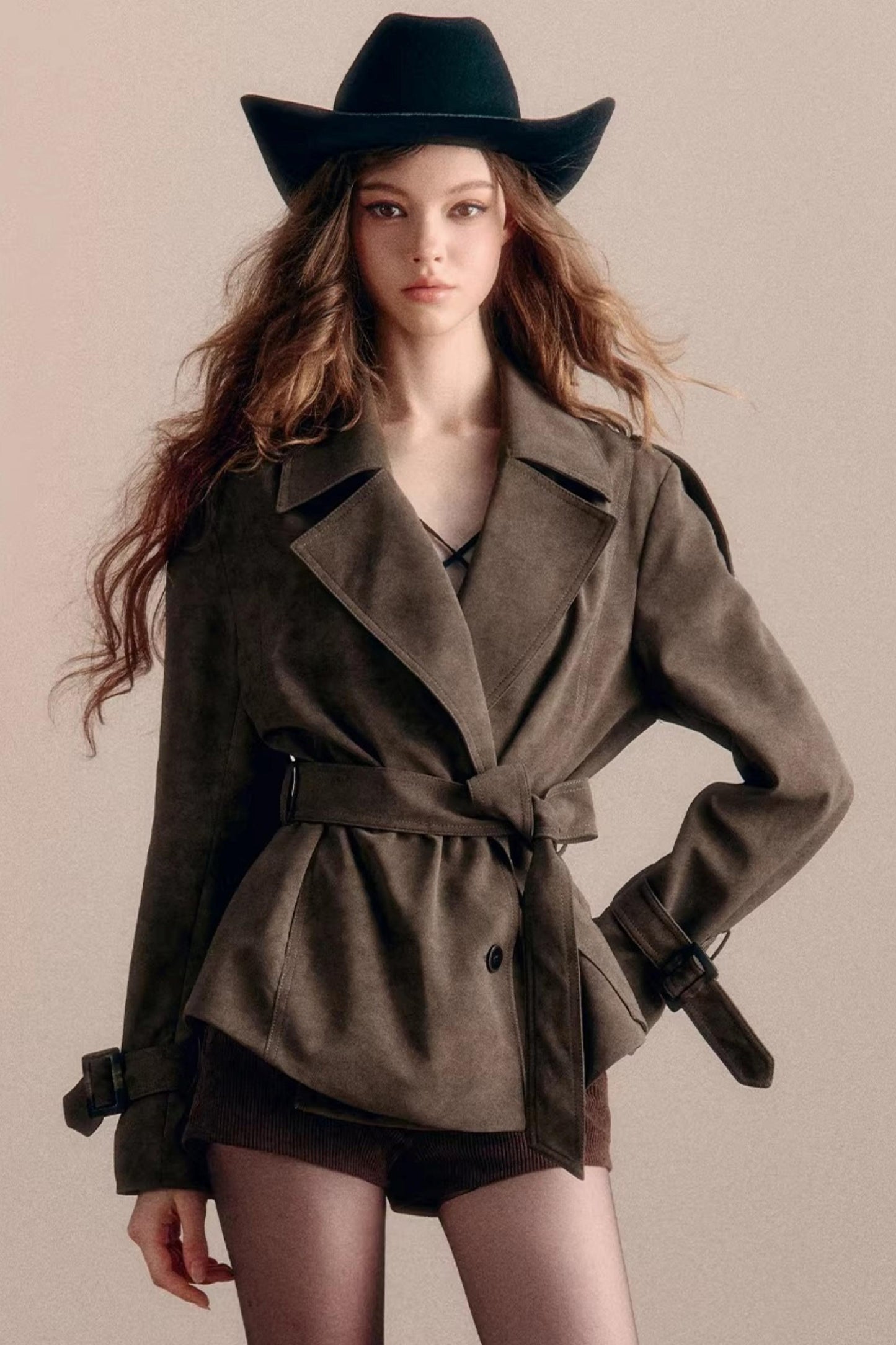 Vintage Windjacke aus Wildlederimitat