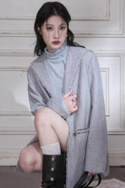 Silhouette Wool Tweed Short Coat