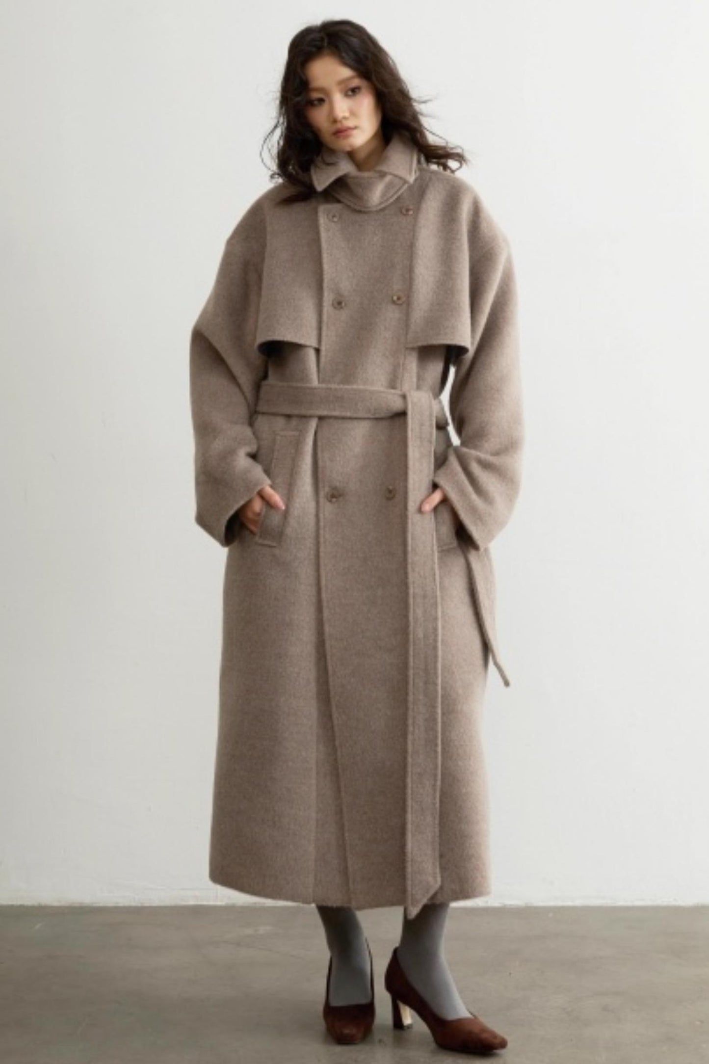 Retro Oatmeal Woolen Coat