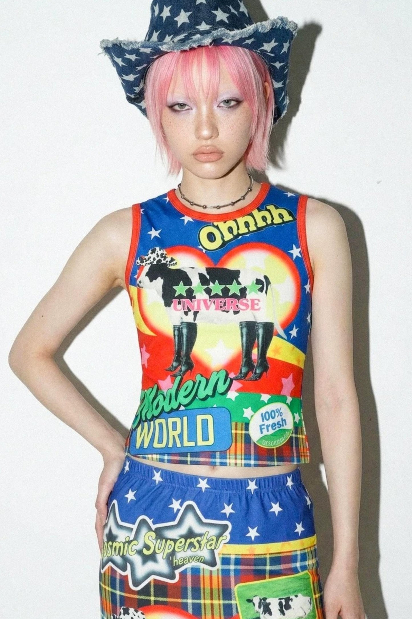 Amerikanisches Y2K-Tanktop mit Print
