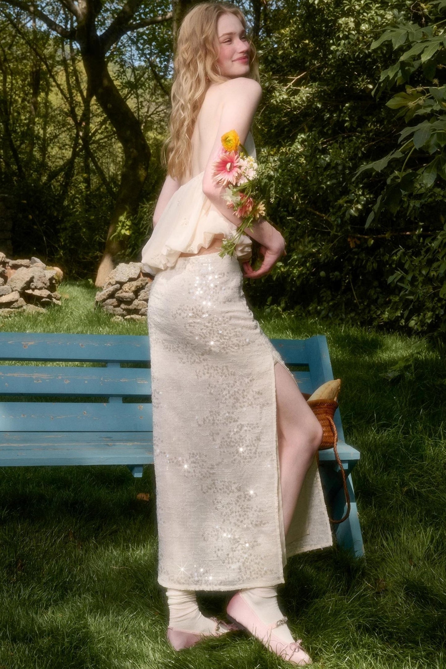 Elegant Starlit Top Skirt Set-Up