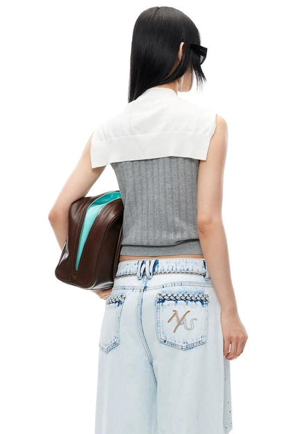 Tencel Linen Color-Blocked Vest