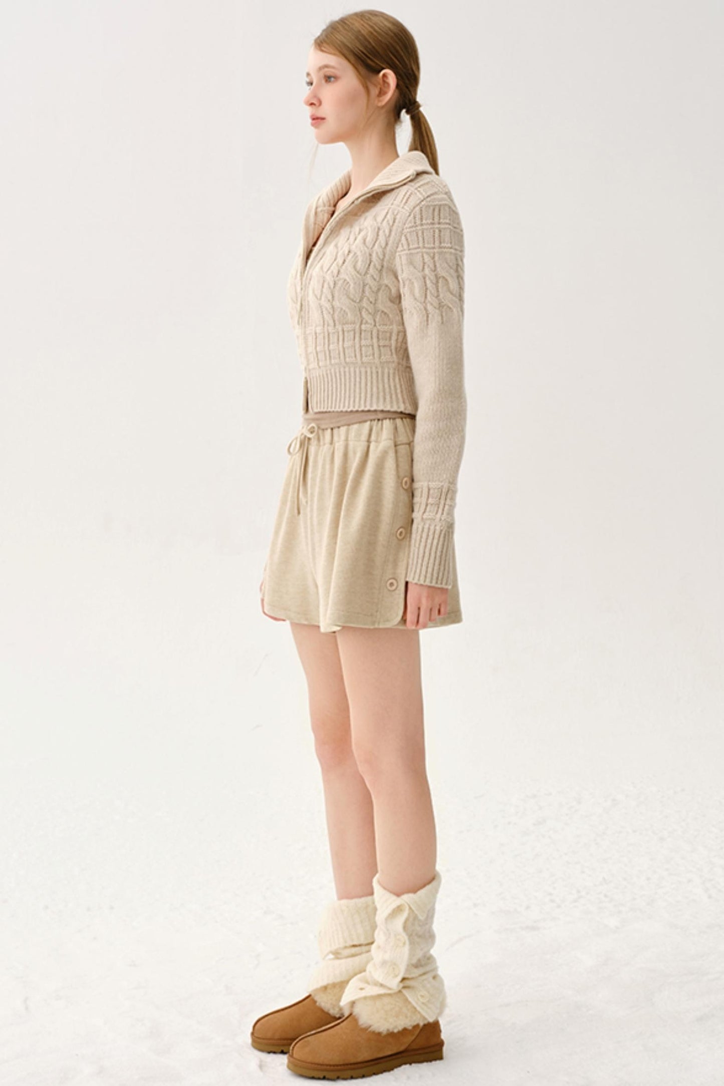 Corduroy Elastic Knit Pants