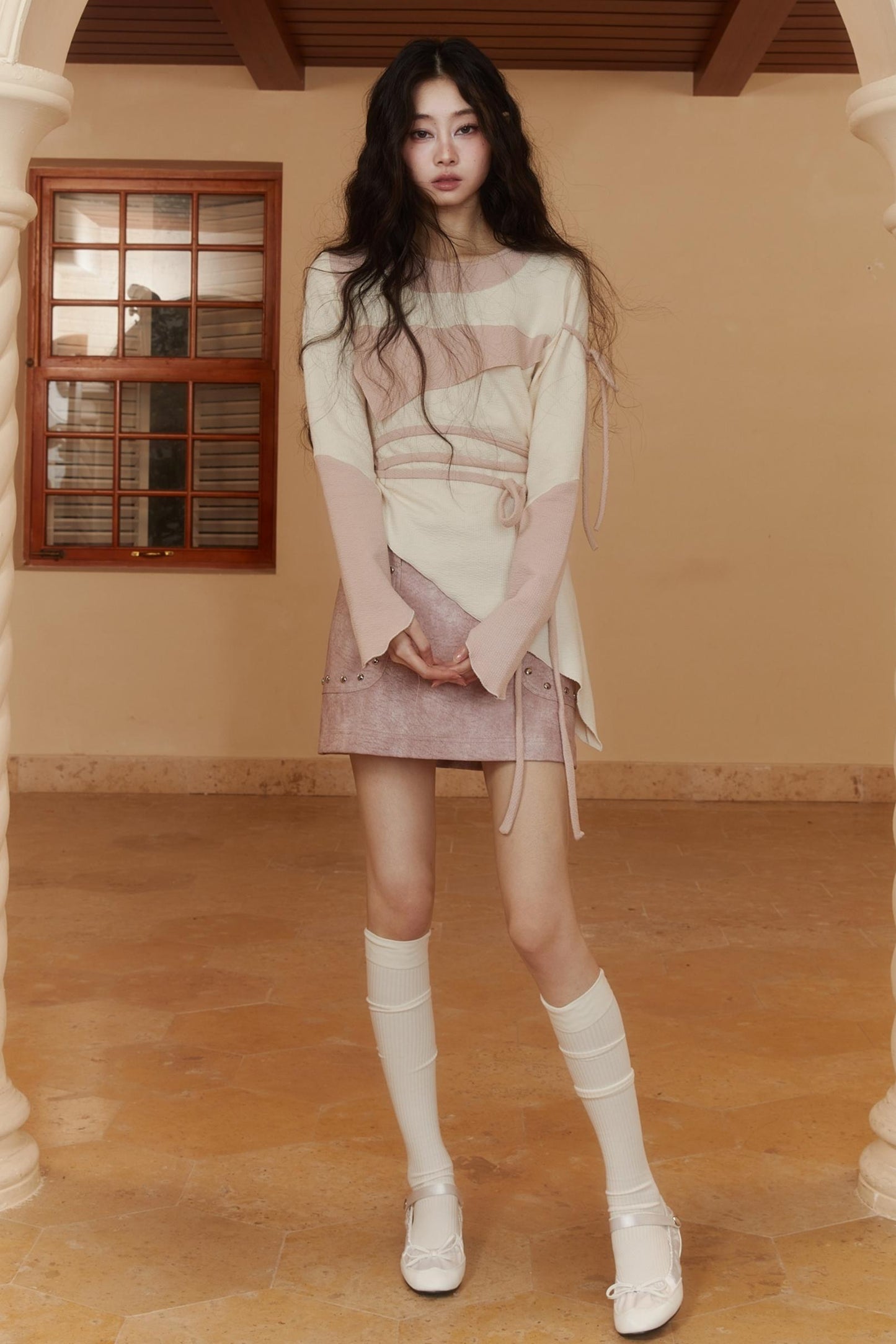 Luxury White Pink Top