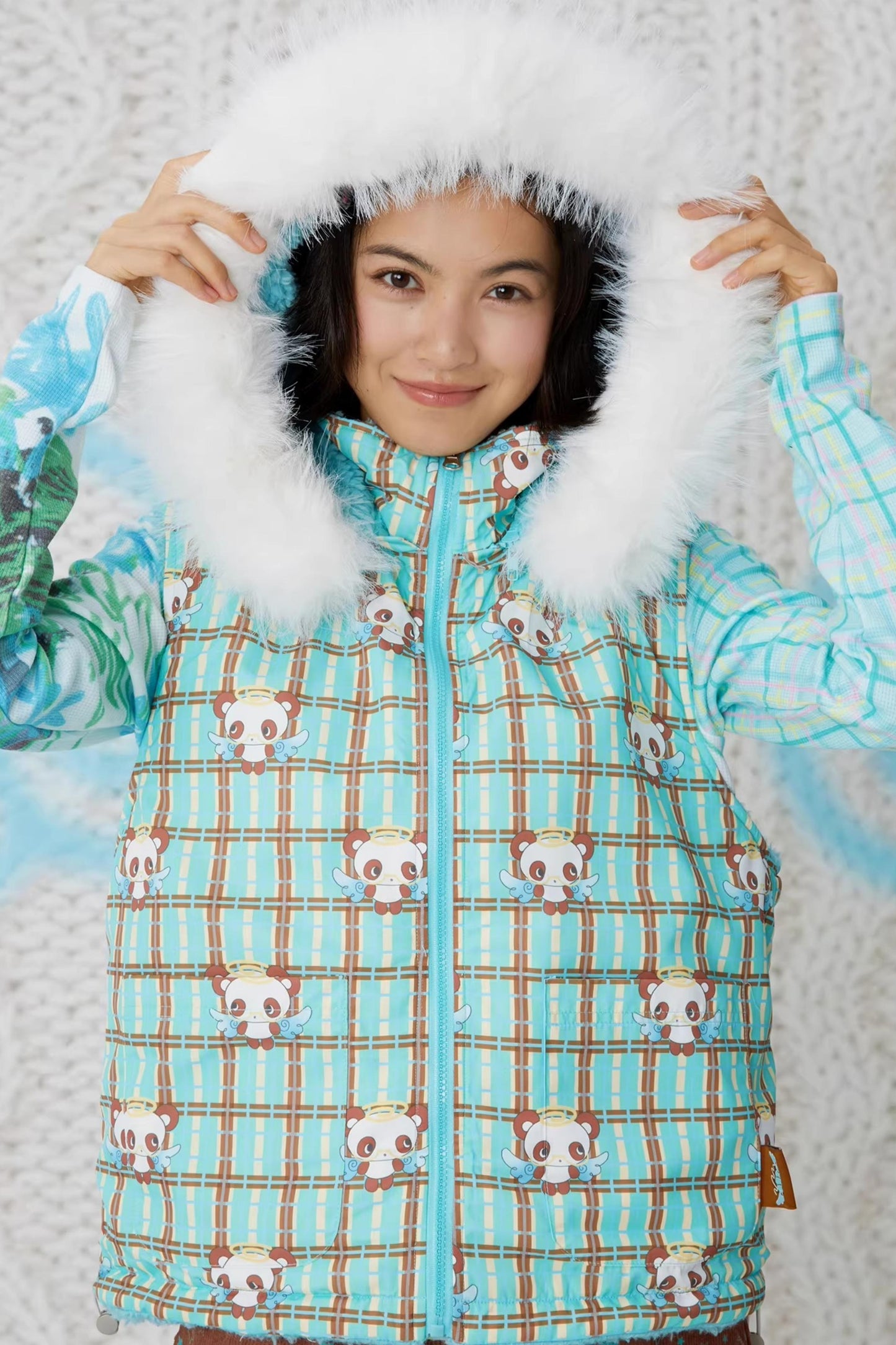 Double-Sided Panda Cotton Vest Jacket