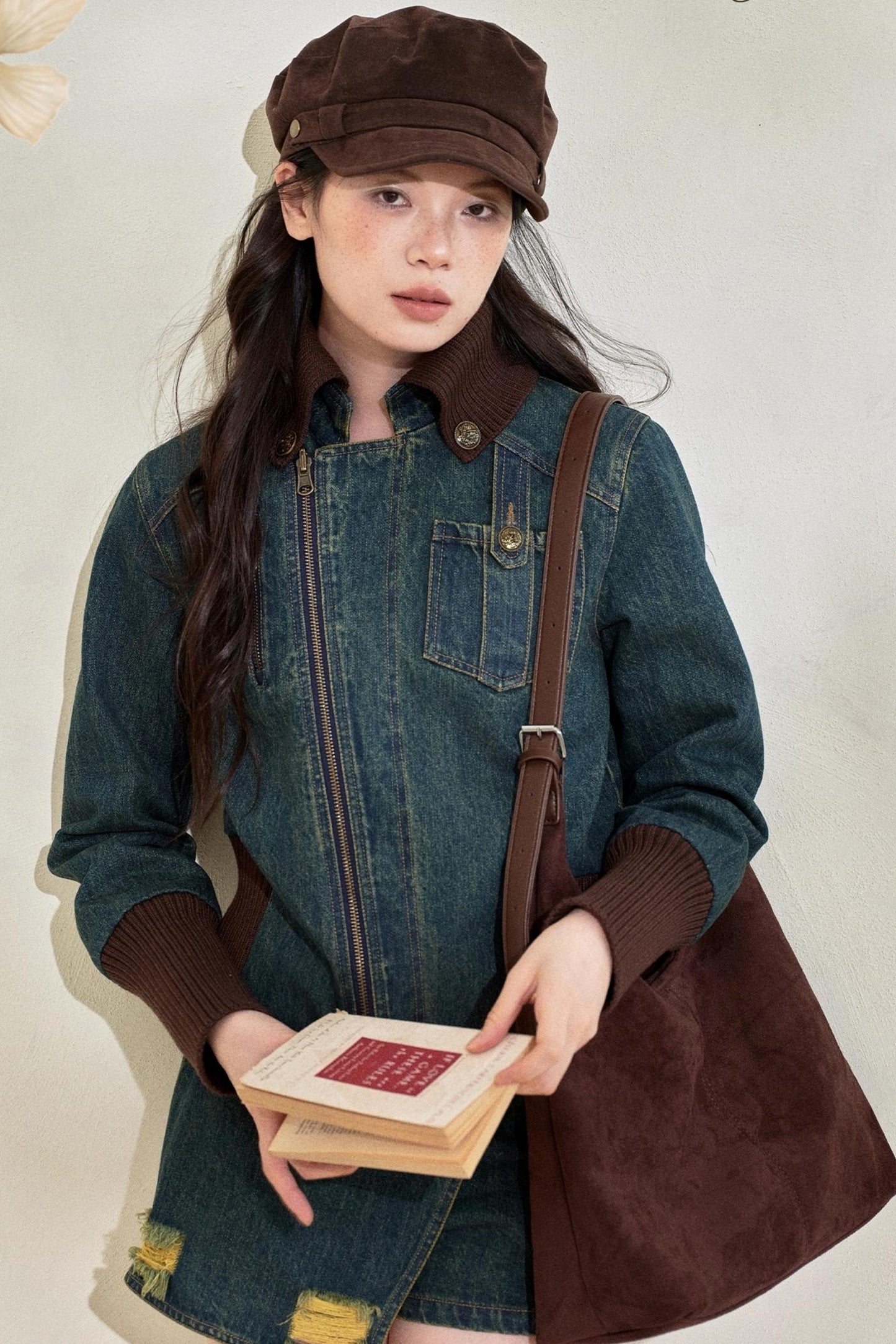 Vintage Denim Cropped Jacket Set-Up