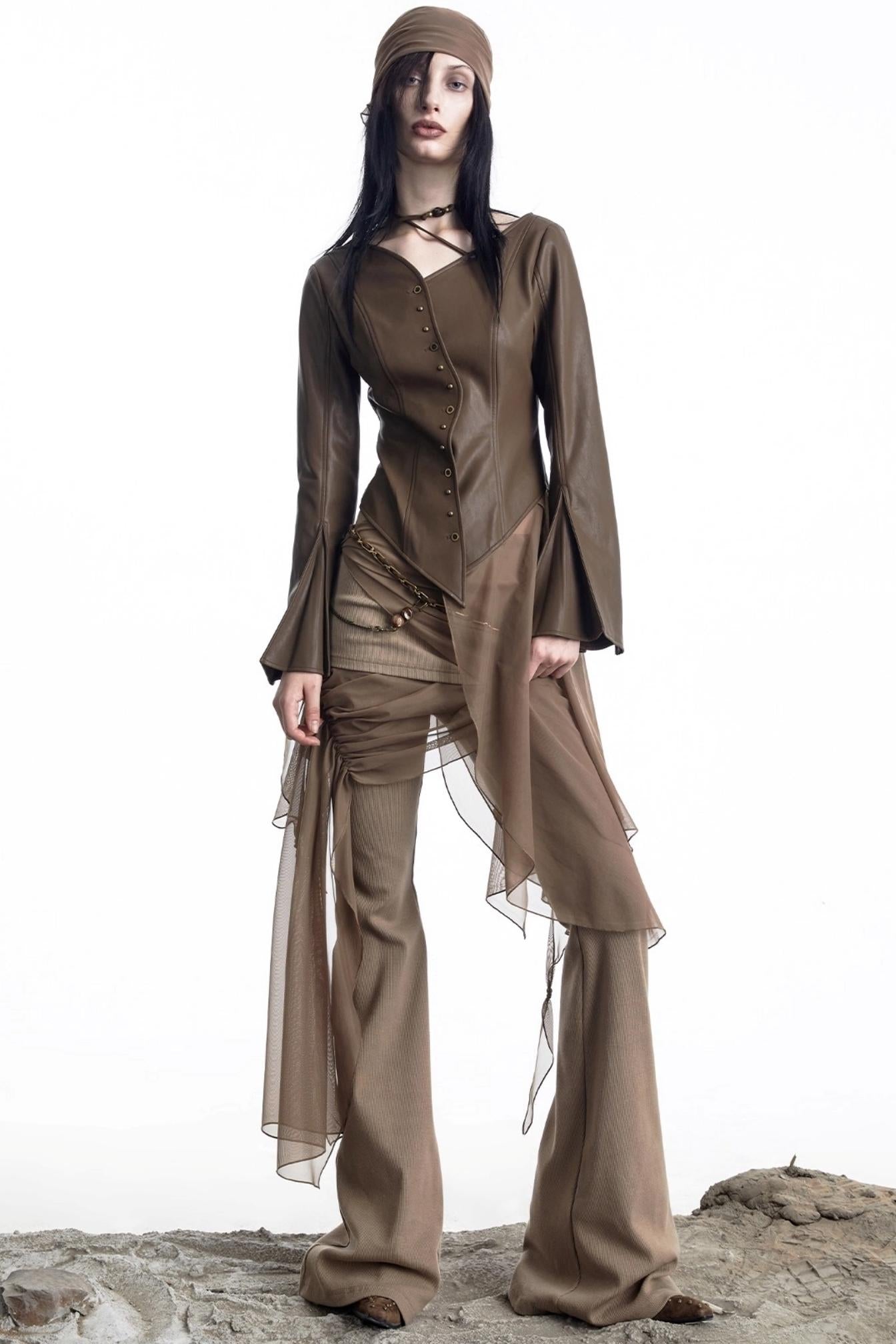 Urban Leather Flared Shirt