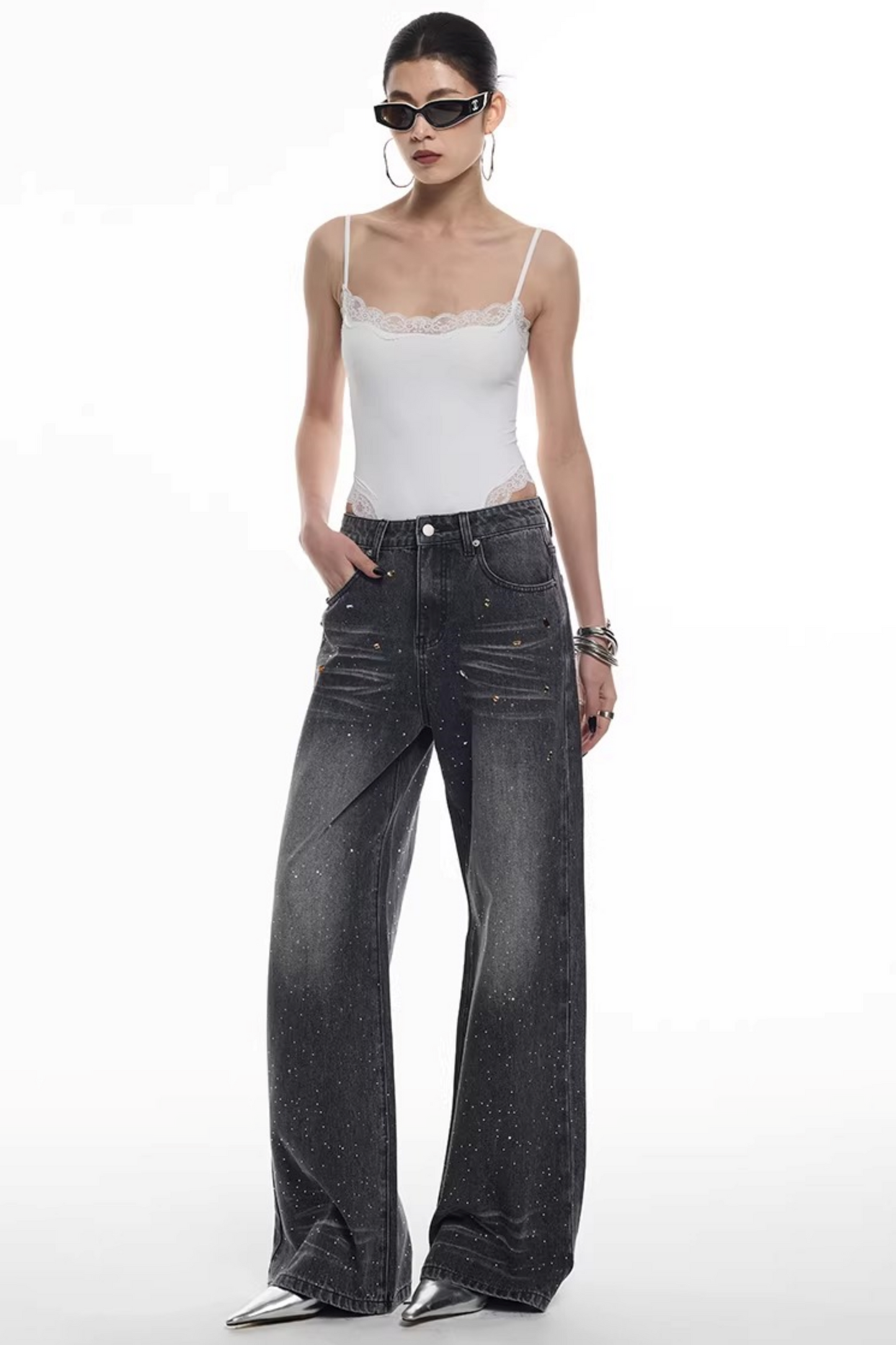 Starry Sky Rhinestone Jeans