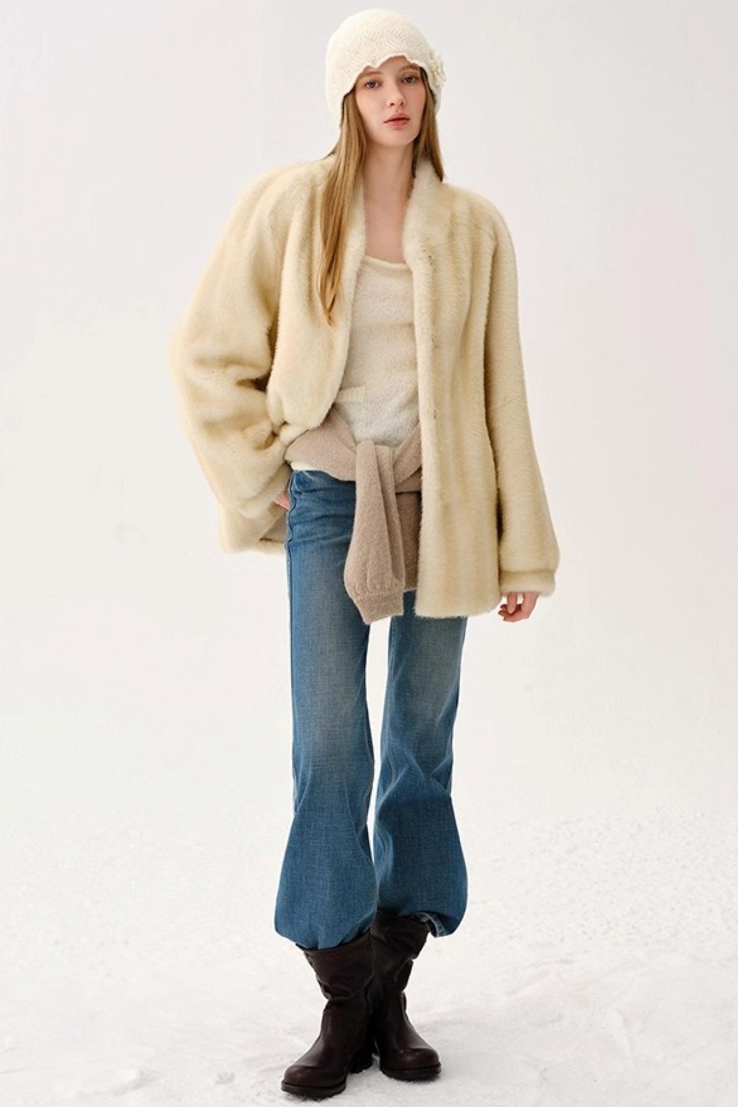 Retro Wool Knitted Cardigan Set-Up