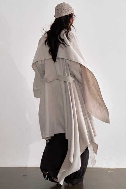Naturleinen-Trenchcoat