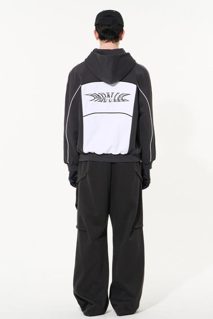 Color Block Biker Hoodie