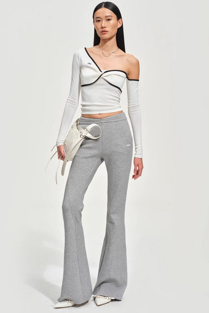 Sculpted Off-Shoulder Knit Top