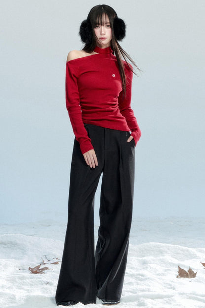 Korean Drape Wide-Leg Pants