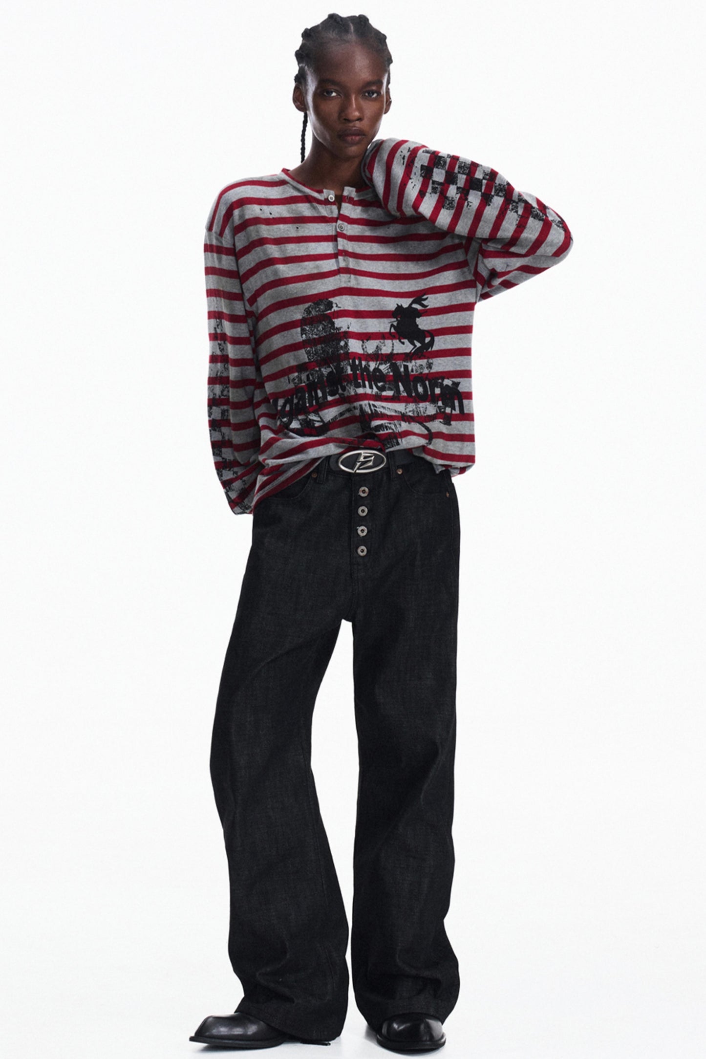 Splashed Ink Stripe Top