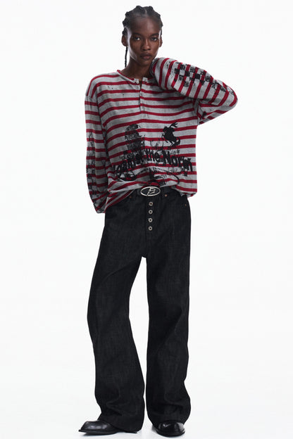 Splashed Ink Stripe Top