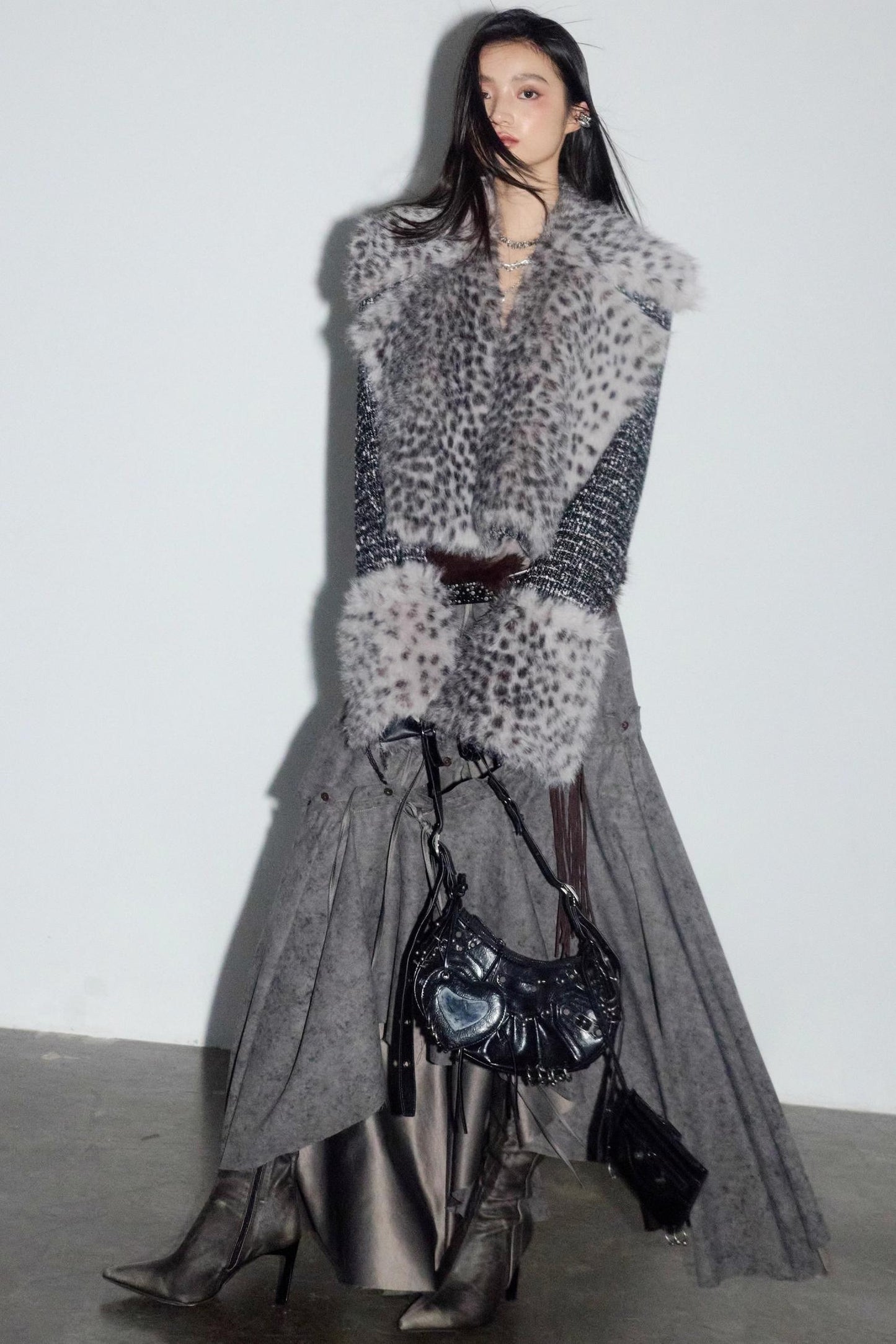 City Hunter Leopard Print Short Coat