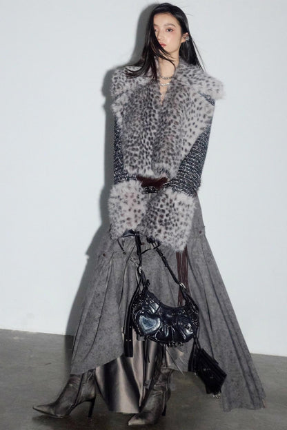 City Hunter Leopard Print Short Coat