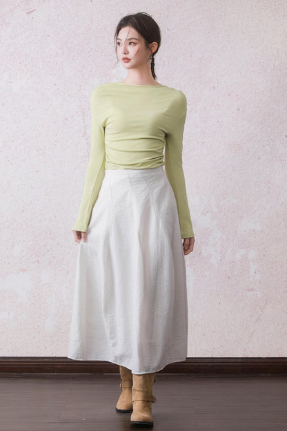 White Irregular Bulb Skirt