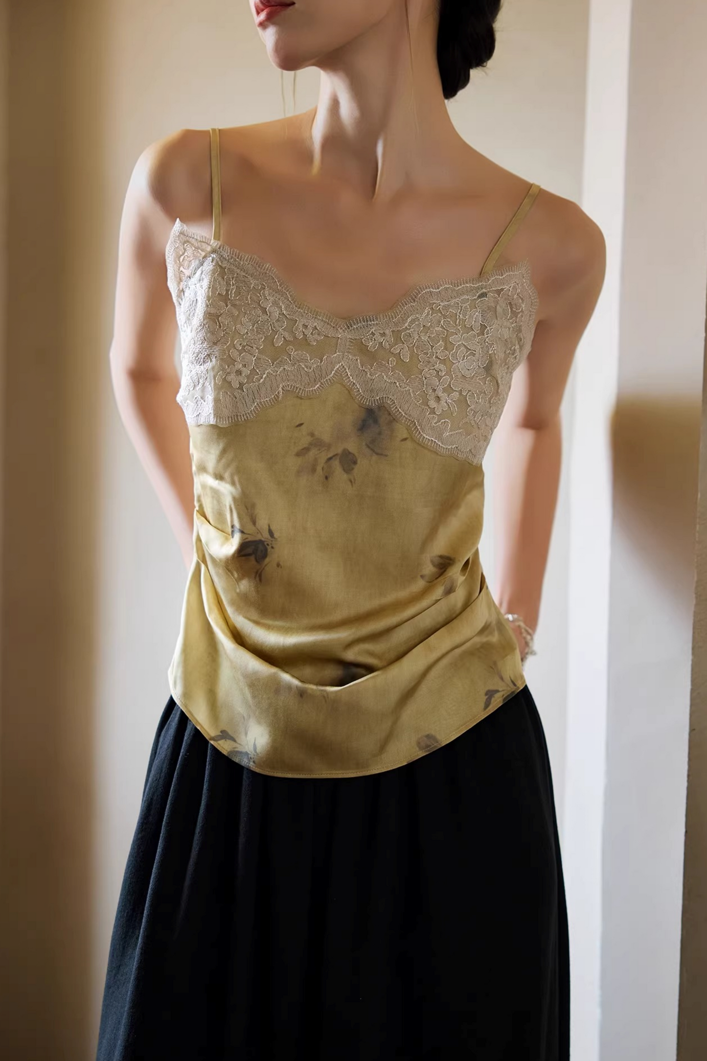 Silk Lace-Trimmed Camisole