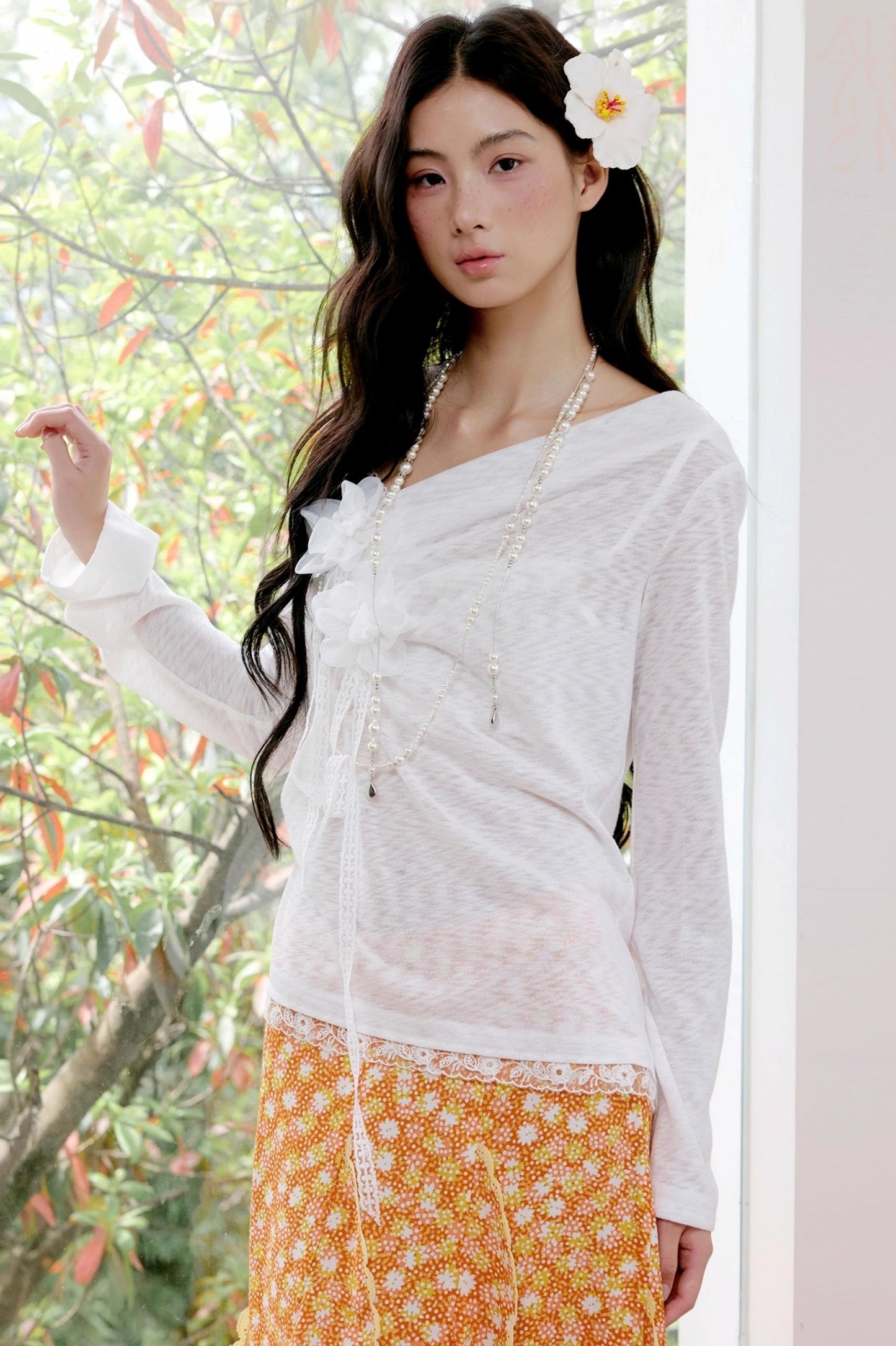 Pale Yellow Lace Knitted Top