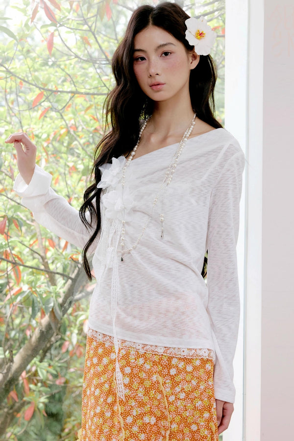 Pale Yellow Lace Knitted Top