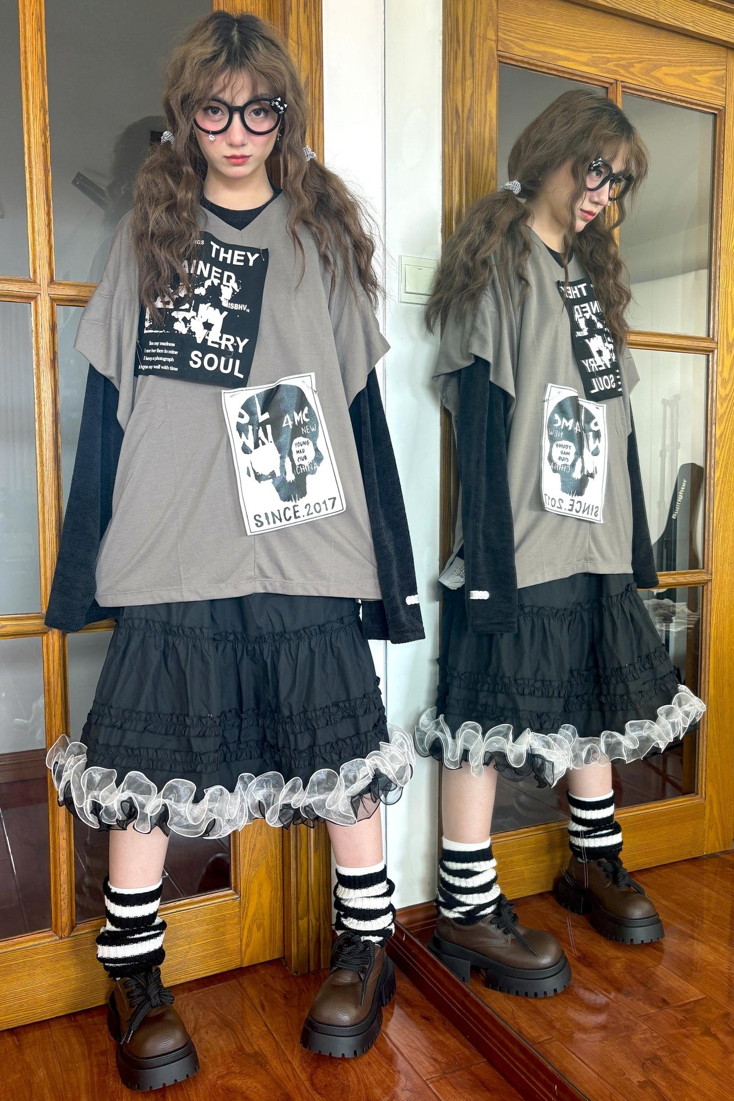 Dark Punk Chenille Sweatshirt Set