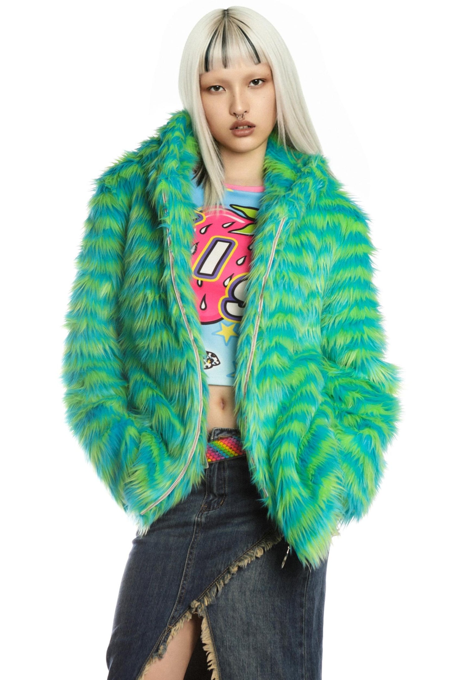 Green Fur Hooded Jacket