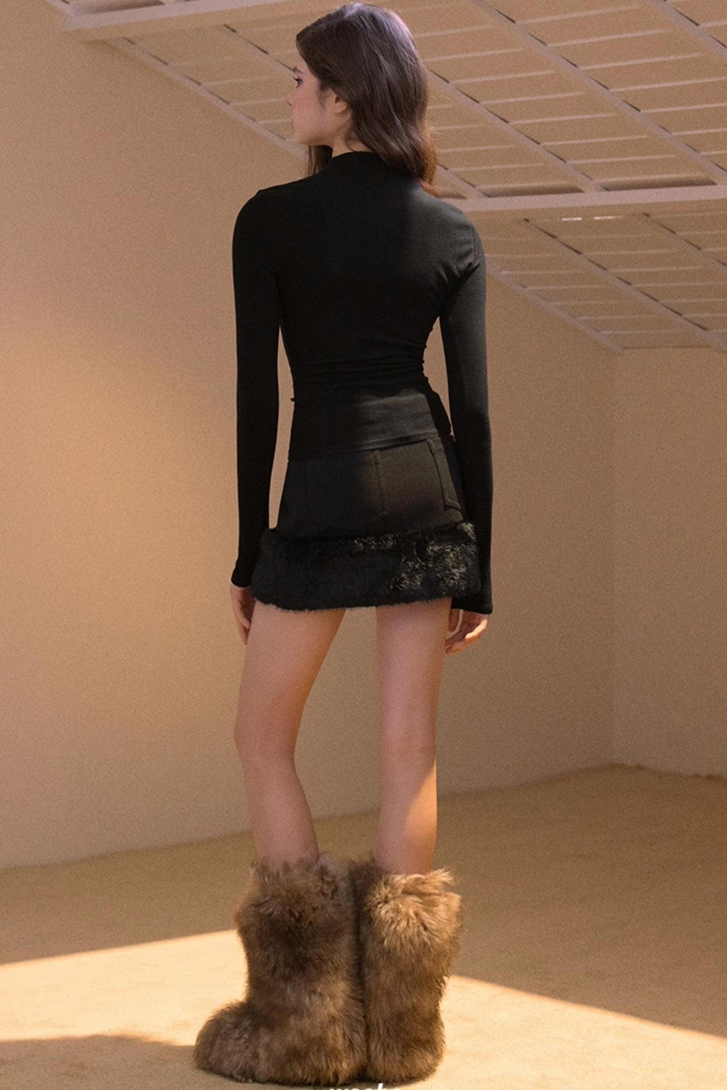 Vintage Furry Patchwork Skirt